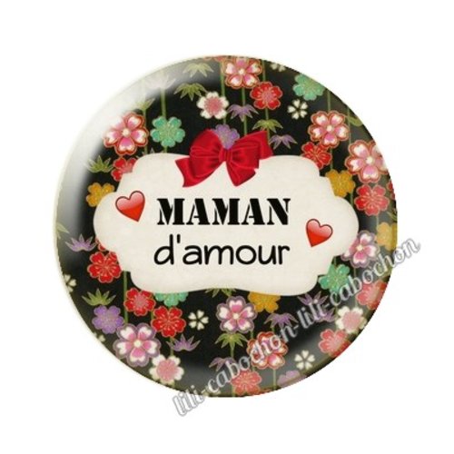 Cabochon résine a coller 25 mm maman ai22