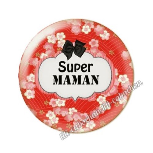 Cabochon résine a coller 25 mm maman ai23