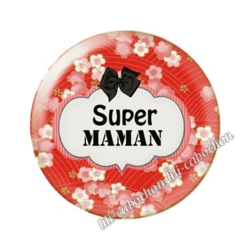 Cabochon résine a coller 25 mm maman ai24