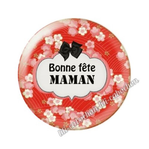 Cabochon résine a coller 25 mm maman ai26