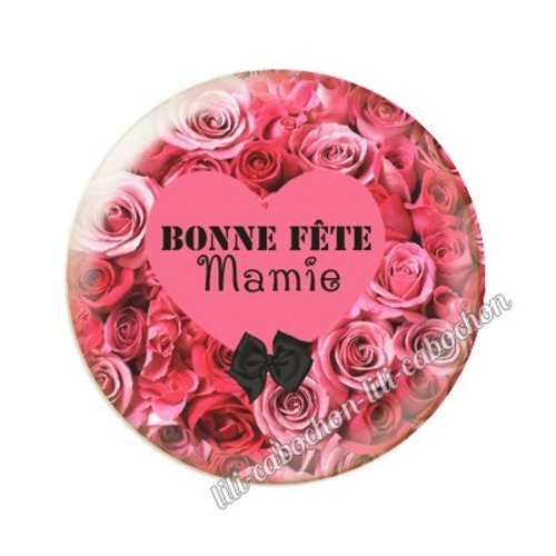 Cabochon résine a coller 25 mm mamie ai3