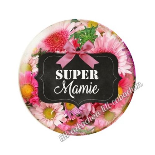 Cabochon résine a coller 25 mm mamie ai4