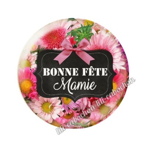 Cabochon résine a coller 25 mm mamie ai6