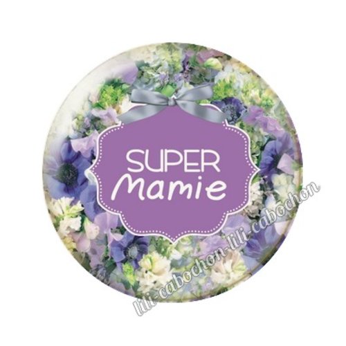 Cabochon résine a coller 25 mm mamie ai8