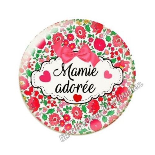Cabochon résine a coller 25 mm mamie ai10