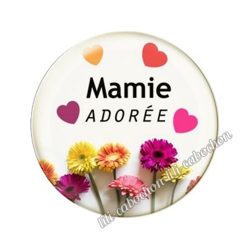 Cabochon résine a coller 25 mm mamie ai16