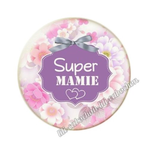 Cabochon résine a coller 25 mm mamie ai18