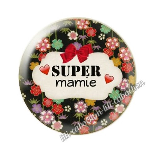 Cabochon résine a coller 25 mm mamie ai19