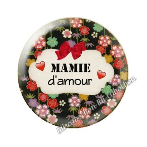 Cabochon résine a coller 25 mm mamie ai20