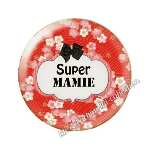 Cabochon résine a coller 25 mm mamie ai23