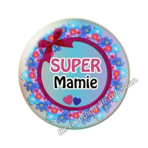 Cabochon résine a coller 25 mm mamie ai24