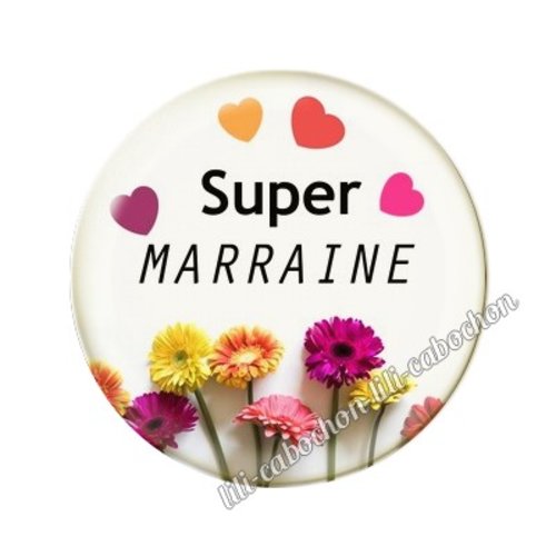 Cabochon résine a coller 25 mm marraine ai8