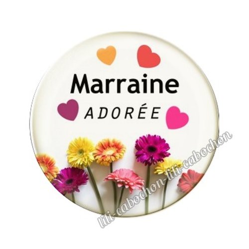 Cabochon résine a coller 25 mm marraine ai9