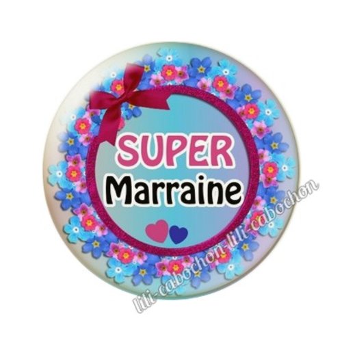 Cabochon résine a coller 25 mm marraine ai14