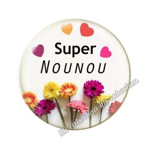 Cabochon résine a coller 25 mm nounou ai3