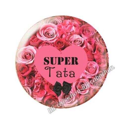 Cabochon résine a coller 25 mm tata ai1