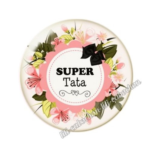 Cabochon résine a coller 25 mm tata ai7