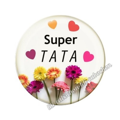 Cabochon résine a coller 25 mm tata ai9