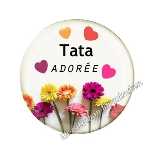 Cabochon résine a coller 25 mm tata ai10