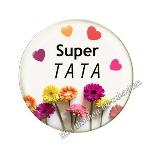 Cabochon résine a coller 25 mm tata ai11