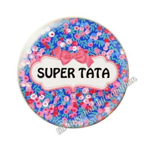 Cabochon résine a coller 25 mm tata ai12