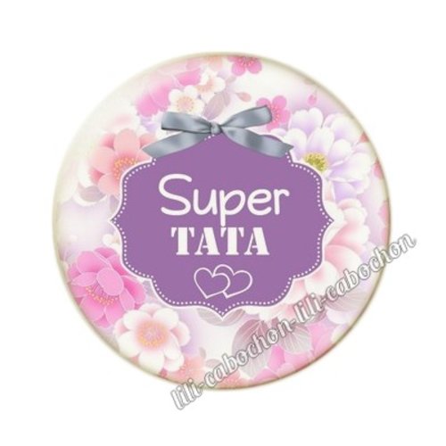 Cabochon résine a coller 25 mm tata ai13