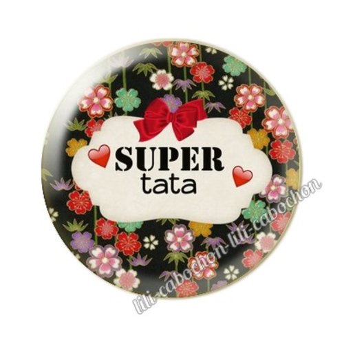 Cabochon résine a coller 25 mm tata ai14