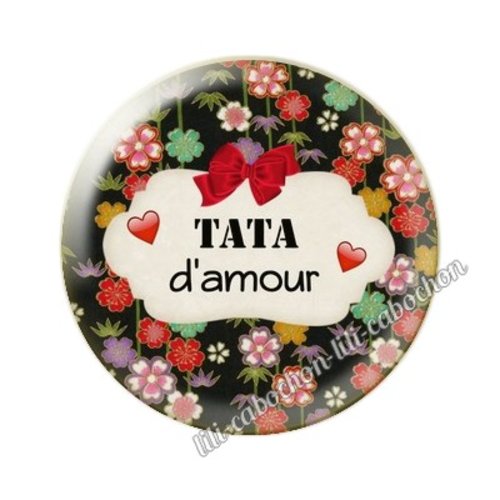 Cabochon résine a coller 25 mm tata ai15