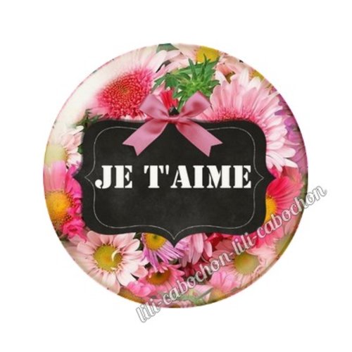 Cabochon résine a coller 25 mm je taime ai2