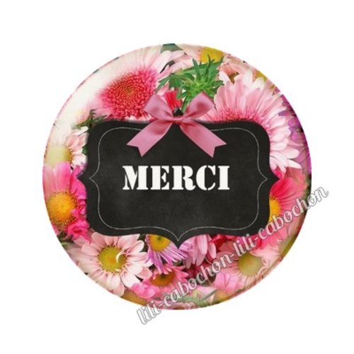 Cabochon résine a coller 25 mm merci ai2
