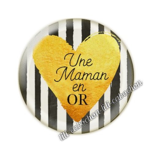 Cabochon résine a coller 25 mm maman ai2