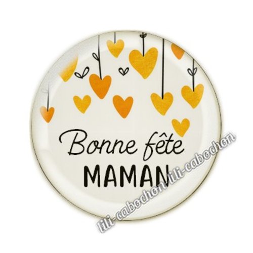 Cabochon résine a coller 25 mm maman ai3