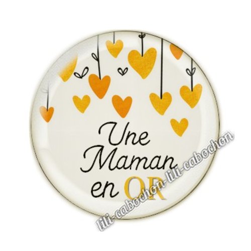 Cabochon résine a coller 25 mm maman ai0