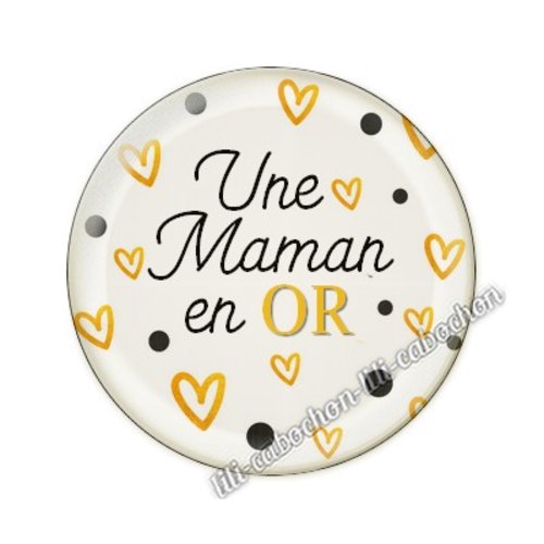 Cabochon résine a coller 25 mm maman ai4