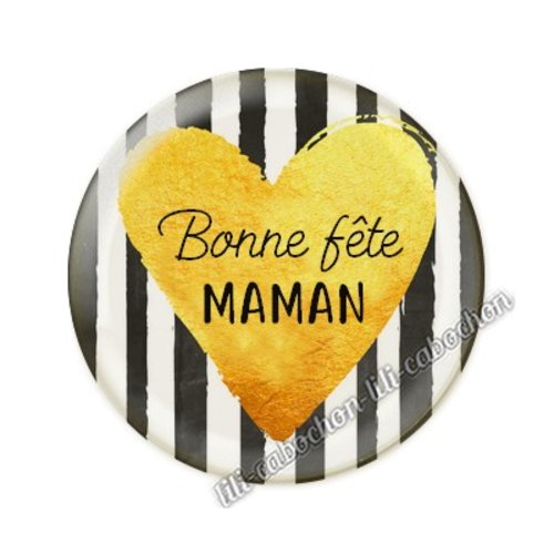 Cabochon résine a coller 25 mm maman ai6