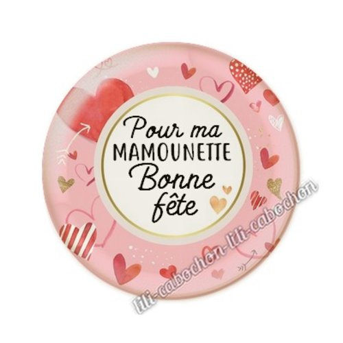 Cabochon résine a coller 25 mm maman ai7