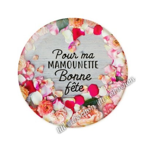 Cabochon résine a coller 25 mm maman ai8