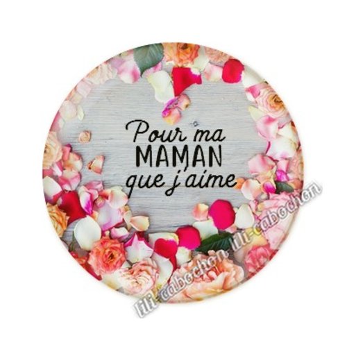 Cabochon résine a coller 25 mm maman ai9