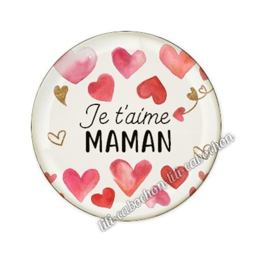 Cabochon résine a coller 25 mm maman ai11