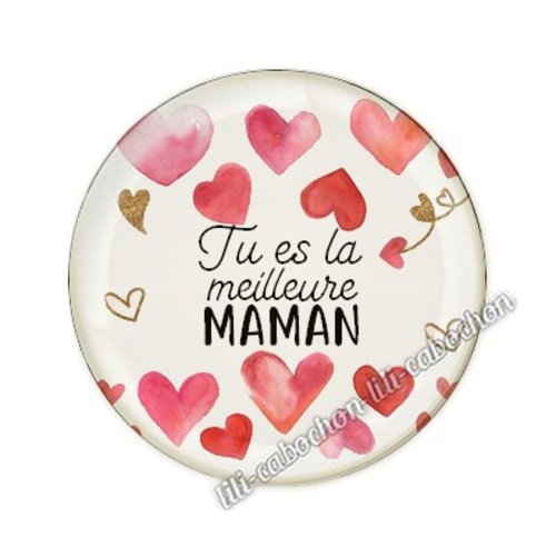 Cabochon résine a coller 25 mm maman ai17