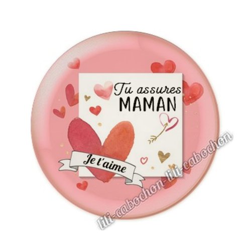 Cabochon résine a coller 25 mm maman ai19