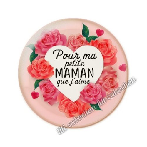 Cabochon résine a coller 25 mm maman ai20