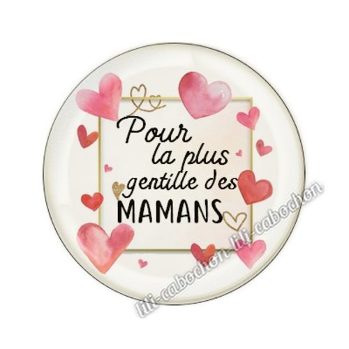 Cabochon résine a coller 25 mm maman ai26