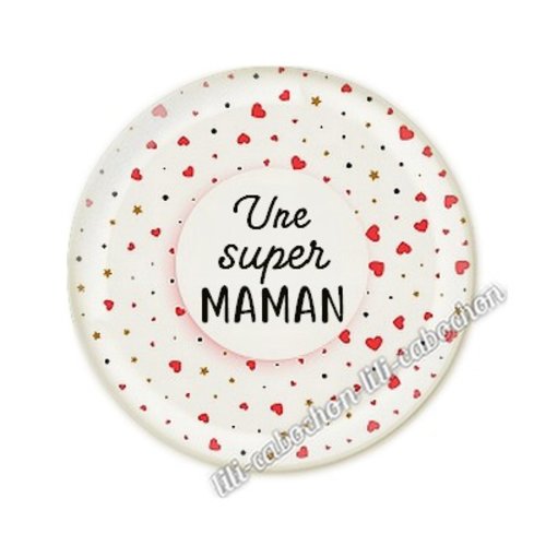 Cabochon résine a coller 25 mm maman ai27