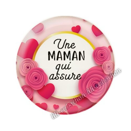 Cabochon résine a coller 25 mm maman ai29