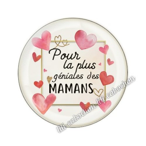 Cabochon résine a coller 25 mm maman ai31