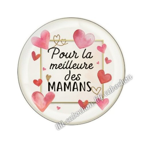 Cabochon résine a coller 25 mm maman ai32