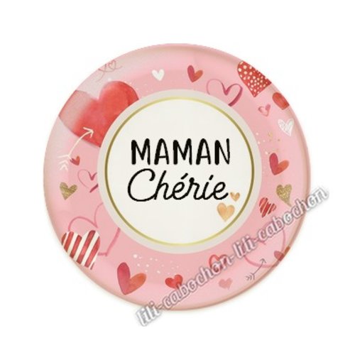 Cabochon résine a coller 25 mm maman ai38