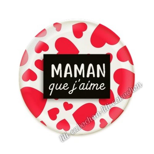 Cabochon résine a coller 25 mm maman mamounette ai42