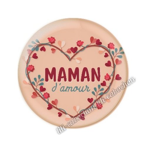 Cabochon résine a coller 25 mm maman ai55
